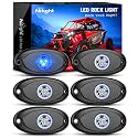 Nilight LED Rock Light 6PCS Underglow Wheel Well Pods Waterproof Exterior Underbody Roof Rack Side Lamps for Car Truck Pickups ATV UTV SUV Motorcycle Boat, Blue Color
