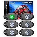 Nilight LED Rock Light 6PCS Underglow Wheel Well Pods Waterproof Exterior Underbody Roof Rack Side Lamps for Car Truck Pickups ATV UTV SUV Motorcycle Boat, Green Color