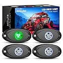 Nilight LED Rock Light Pods Waterproof Under Body Wheel Well Light Exterior Interior Lights for Car Truck Pickups ATV UTV SUV Motorcycle Boat, 4PCS Green