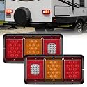 Nilight LED Triple Tail Lights 2PCS Rectangle Red Amber White Reverse