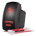 Nilight 5Pin Lighted Whip Rocker Switch Laser Etched Toggle SPST