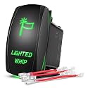 Nilight 5Pin Lighted Whip Rocker Switch Laser Etched Toggle SPST