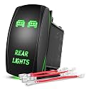 Nilight 5Pin Rear Lights Rocker Switch Laser Etched Toggle SPST Green