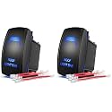 Nilight Roof Light Bar Rocker Switch Led Light Bar Switch 5Pin Laser On Off SPST switches 20A/12V 10A/24V Switch Blue with Jumper Wires Set for Cars Trucks RVs,2 Years Warranty (Pack of 2)