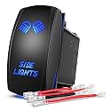 Nilight 5Pin Side Lights Rocker Switch Laser Etched Toggle SPST