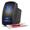 Nilight 5Pin SPOT Lights Rocker Switch Laser Etched Toggle SPST