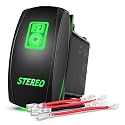 Nilight 5Pin Stereo Rocker Switch Laser Etched Toggle SPST