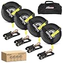 Nilight Tire Tie Down Straps 2" x 120" with Snap Hooks 4Pack Heavy Duty Adjustable Wheel Straps for Hauling UTV, SUV, Truck 10000lbs Break Strength Side by Side Tie Downs Storage Bag Included