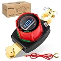 Nilight Top Post Battery Disconnect Switch 12V with Led Voltmeter Display