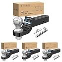 Nilight Trailer Hitch Ball Mount with 2-5/16Inch Trailer Ball &amp; 5/8" Hitch Pin Clip Fits 2-Inch Receiver 7500 lbs 2" Drop (Pack of 4)