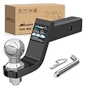 Nilight Trailer Hitch Ball Mount Fits 2" Receiver with 2" Ball 4" Drop