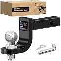 Nilight Trailer Hitch Ball Mount with 2-Inch Ball Fits 1-1/4 Inch Receiver