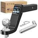 Nilight Trailer Hitch Ball Mount with 2 Inch Trailer Ball &amp; 5/8" Hitch Pin Clip Fits 2 Inch Receiver Square 7500 lbs 6" Drop, 4-3/4” Rise, 1” Hole, Gloss Black Powder Coat