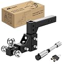 Nilight Trailer Hitch Tri-Ball Mount Fits 2'' Receiver