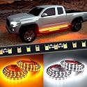 Nilight Truck Running Board Lights 2PCS 60 Inch LED Side Maker White Courtesy Light & Sequential Amber Turn Signal Lighting Strips Kit for Trucks Pickup SUV