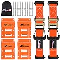 Nilight Wheel Chock Tie Down Kit with 2Pcs E Track Ratchet Straps