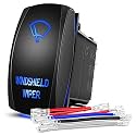 Nilight Windshield Wiper Rocker Switch Led Light Bar 8Pin Laser ON On Off DPDT Switches 20A/12V 10A/24V Blue with Jumper Wires Set for Cars Trucks RVs