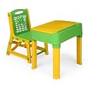 Nilkamal Apple Junior Study Table and Chair Set with Storage for Stationary | Laptop Desk | Dining Breakfast Table for Eating & Multipurpose | Suitable for 3 to 12 Years Age | Green/Lime Yellow