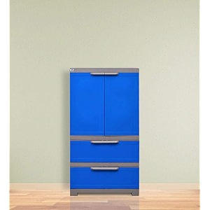 nilkamal freedom fmdr2b with drawer plastic cabinet blue 2 doors