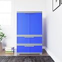 Nilkamal Freedom FMDR2BE Plastic Storage Cabinet with 2 Drawer Space &amp; Clothes Organizer|3-Years Warranty|Shelves|Wardrobe|Living Room|Adult &amp; Kids|Multipurpose for Home Kitchen &amp; Office