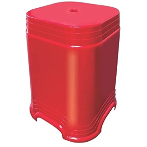 nilkamal gogo stl32 strong and durable plastic seating stool for home  bedroom  bathroom  kitchen  living room  office  adult stool with high load capacity bright red