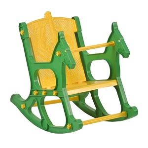 nilkamal jungle toy rocker polypropylene kids chair green amp yellow