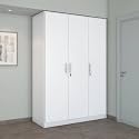 Nilkamal Max 3 Door Engineered Wood Wardrobe Without Mirror with 8 Shelves, 2 Handing Rod, 4 Drawers, & 1 Cabinet (Frosty White)