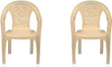 Nilkamal PLASTIC CHAIR WITH FLORAL CARVING BACK