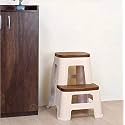Nilkamal Plastic Step Stool (Large Size) Stl31 Strong, Sturdy For Home,Office,Kitchen,Garden,Shop (Cream & Brown)