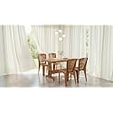 Nilkamal Ultima Rectangular 4 Seater Virgin Plastic Dining Table Set for Dining Room | Indoor &amp; Outdoor |Home Office | Hotel, Café and Restaurants | 1 Dining Table with 4 Chairs | Color Pear Wood