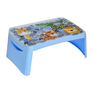 nilkamal polypropylene wizard jungle adventure foldable kids study table with storage blue 33cm 51cm