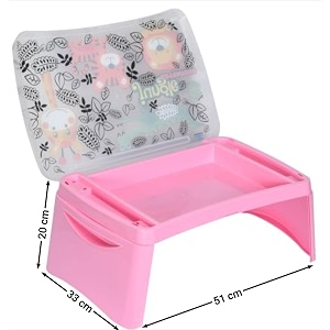nilkamal wizard jungle adventure foldable kids study table with storage pink