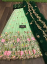 NILKANTHSALESS Embroidered Semi Stitched Lehenga Choli Green