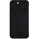 Nillkin Case for Apple iPhone 14 Pro Max (6.7" Inch) Qin Pro Camshield Camera Slider Genuine Classic Leather Flip Folio + Card Slot Black Color
