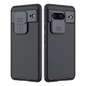 nillkin for google pixel 8 case with camera cover hard pctpu bumper upgraded camera lens protection slim shockproof protective phone case for pixel 8 62inch black