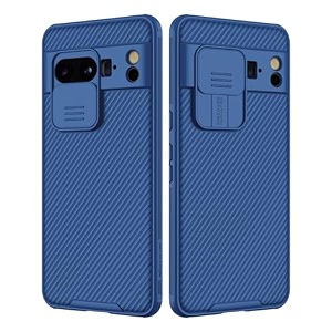 nillkin for google pixel 8 pro case with camera cover hard pctpu bumper upgraded camera lens protection slim shockproof protective phone case for pixel 8 pro 2023 blue