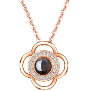 nilu39s collection attractive trendy and beautiful floral-shaped pendantlocket set with stylish necklace chain  for women and girls rose gold