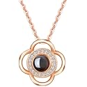 Nilu's Collection Attractive Trendy and Beautiful Floral-Shaped Pendant/Locket Set with Stylish Necklace Chain | for Women and Girls (Rose Gold)