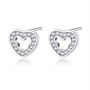 nilu39s collection ad stone studded heart shape stud earrings for girls and women  regular wear office wear  light weight