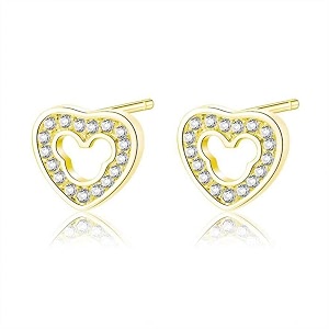 nilu39s collection ad stone studded heart shape stud earrings for girls and women  regular wear office wear  light weight