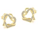 Nilu's Collection Alloy Heart Shape Stud Earrings for Women and Girls