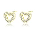 Nilu's Collection AD Stone Studded Heart Shape Stud Earrings for Girls and Women | Regular wear, office wear | Light Weight