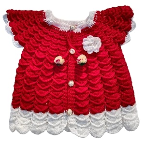 NILU Craft Baby Girls Handmade Woollen Frock