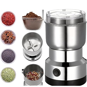 nima stainless steel electric grinder  portable coffee amp spice grinder machine for masala herbs nuts seeds beans amp dry spices  mini mixer grinder for kitchen