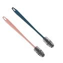 Bottle Cleaning Silicone Brush with Long Handle for Baby Bottle, Long Handle Silicone Bottle Cleaner Brush (Multicolor, Qty: 2)