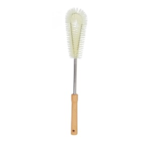 glass jugs kettles and bottle cleaning brush with stylish long wooden handle semi-soft bristles pack of 1