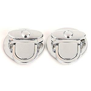 nimida  purse push lock set of 2  tuck lockthumb lockclaspclosure for diy pursesbagstravel bagshandbags  silver