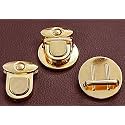 Nimida ® Purse Push Lock Set of 2 | Tuck Lock/Thumb Lock/Clasp/Closure for DIY Purses/Bags/Travel Bags/Handbags | Gold