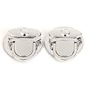 Nimida ® Purse Push Lock Set of 2 | Tuck Lock/Thumb Lock/Clasp/Closure for DIY Purses/Bags/Travel Bags/Handbags | Silver