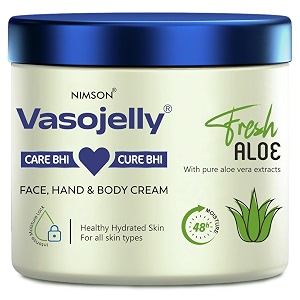 nimson vasojelly fresh aloe face hand amp body cream with pure aloe vera extracts for healthy amp hydrated skin with intense moisture lock - 400g